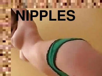 Teen with the hottest nipples ever plays solo