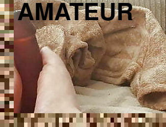 masturbaatio, shemale, amatööri, lelu, jalat, dildo, soolo