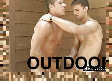 Outdoor anal with athletic men Dominic F and Gabriel Lenfant