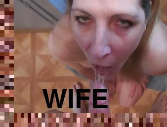 Submissive Wife Nude Cock Cleaning