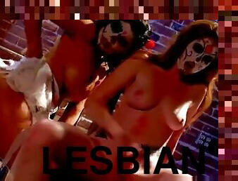 Halloween Treat! Erotic Lesbians Masturbate Together