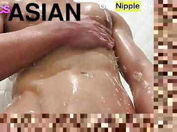 aasialainen, kylpy, nännit, gay, hieronta, suihku, soolo, lihaksikas