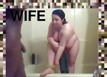 me and my wife taking an great shower