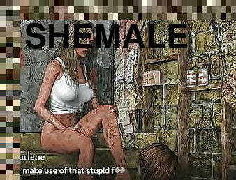 shemale, cumshot, bdsm, slave, føtter, 3d, dominans, femdom