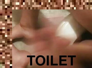 Stroking To Full Erect, Nude, On My Toilet