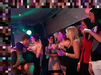 Girls cheer as strippers fucked club sluts