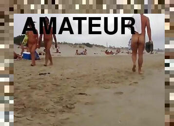 amatør, kamera, strand, voyeur