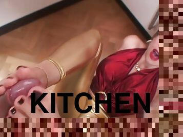 Nicole24 footjob kitchen