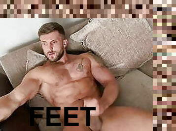 masturbation, énorme-bite, gay, pieds, secousses, ejaculation, musclé