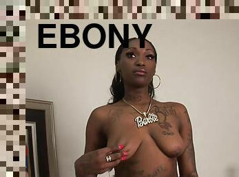 Ebony chick reveals her hot body