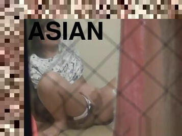 Spied on asian toying