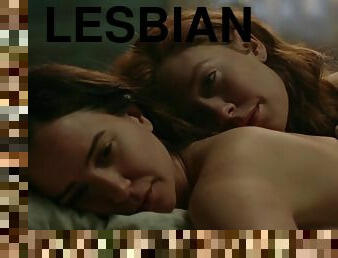 Topless Vanessa Kirby naked lesbian sex with Katherine Waterston
