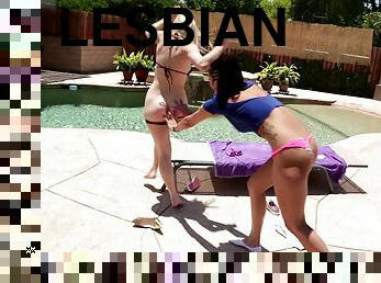 Lesbian lovers put their oral skills to work licking their assholes