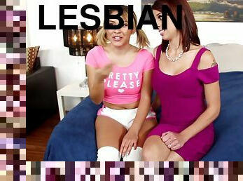 Hot lesbian couples doing some interviews after sex