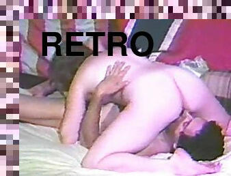 Old school retro video of an amateur MMF threesome