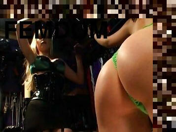 Freya spanked i thong and teased in BDSM femdom fetish