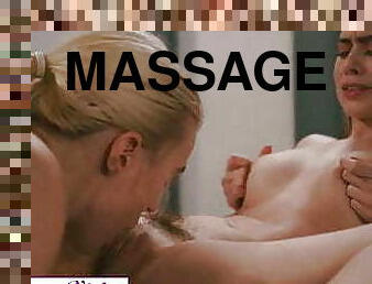 Hot Blonde Lana Sharapova and Jill Kassidy &ndash; Massage