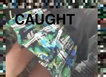 Slim chick wearing a miniskirt gets caught on a hidden cam