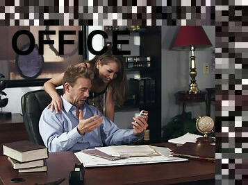 Sexy porn star with a hot body enjoying a hardcore fuck in her employer's office