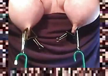 Homemade BDSM vid of a bitch playing with her bound boobs