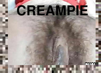 hårete, pussy, creampie, blond, naturlig, søt, dildo, nærbilde