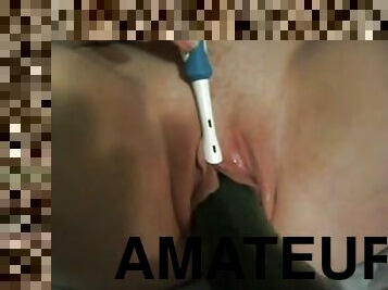 masturbation, chatte-pussy, amateur, milf, jouet, maison, gode, chatte, fétiche, rasé