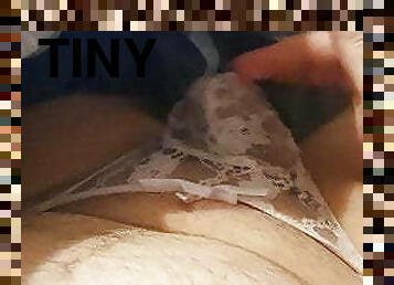 Small dick tiny dick in sissy lingerie 