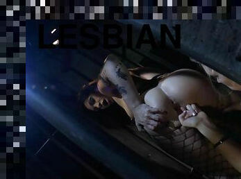 Gorgeous Lesbian Getting Her Wet Pussy Fingered In An Alleyway