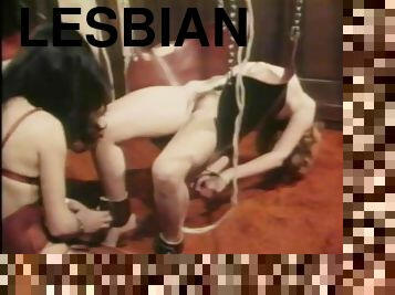 Sweet Lesbian MILFs Play BDSM Games In A Retro Video