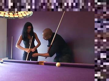 India Summer is fucked by a monster cock after game of pool