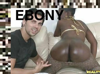 Ebony with a big brown ass wants a white cock