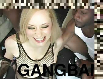 Mouthwatering Aiden Starr Gets Gangbanged By Several Black Guys