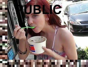 Incredible Ginger Maxx Gets Banged In Public After Buying Ice Cream