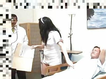 Brunette nurse Vanessa Naughty enjoys a gangbang in hospital