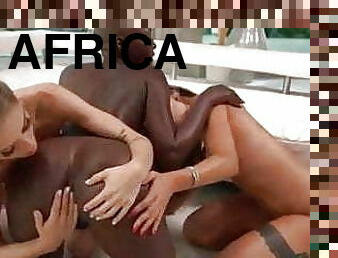 klitoris, pussy, ebony, interracial, lesbisk, svart, gruppesex, fingret, skitten, kyssing