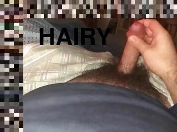 Jerking off my small hairy cock