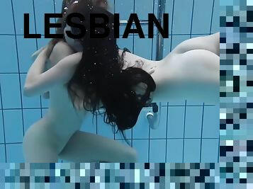 Hot Lesbo Action In The Swimming Pool