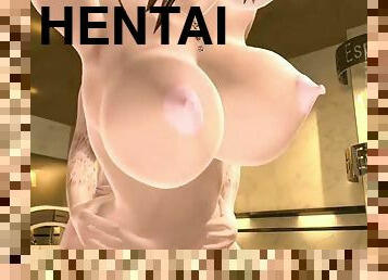 Chesty 3D hentai skank gives titjob