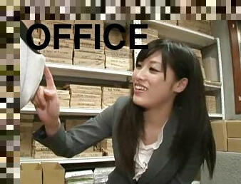 Miku Sunohara the hot office babe gets fucked in an archive