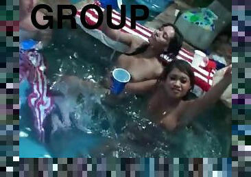 College sex party at pool with babes fucked hardcore