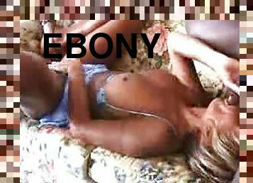 Ebony mature woman sucks a cock and gets pounded in her ass