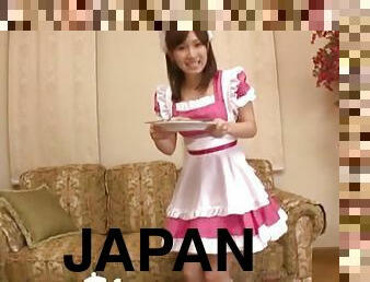 Lewd Japanese maid Minami Kojima pleases her master with a blowjob