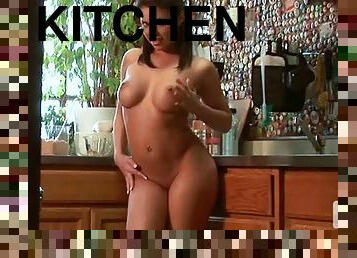 Kitchen sexy show by a gorgeous babe Brittany Fuchs