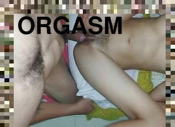 masturbação, orgasmo, adolescente, latina, fudendo, penetração