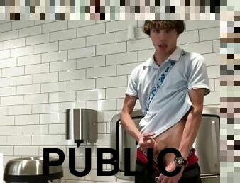 Gay Teen Model Masturbates Inside Grocery Stores Public Restroom!