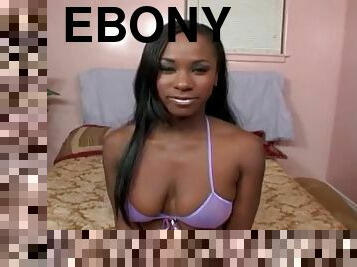 Ariel Alexus the beautiful ebony chick sucks two cocks