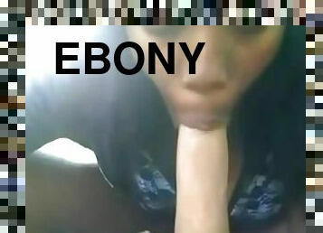 Ebony Teen Blows a Dick Outdoors