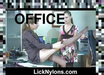 Hot Office Scene With The Lesbian Babes Rosa And MadeleineB