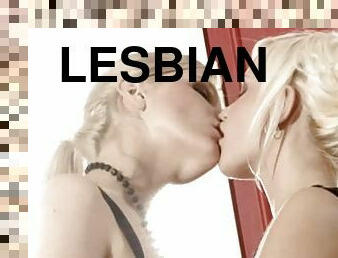 Blonde Lesbians Rub Each Other's Wet Pussies