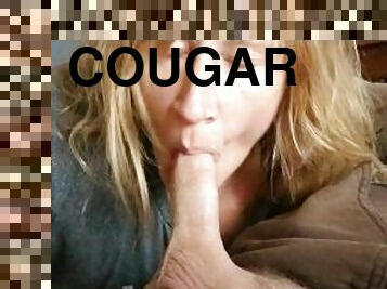 SEXY COUGAR GIVES HEAD ON THE BED